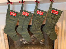 Load image into Gallery viewer, Green Bats: Poinsettia: Left ankle zipper pocket