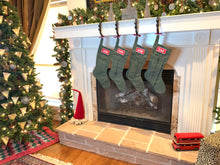 Load image into Gallery viewer, Green Bats: Poinsettia: Left ankle zipper pocket