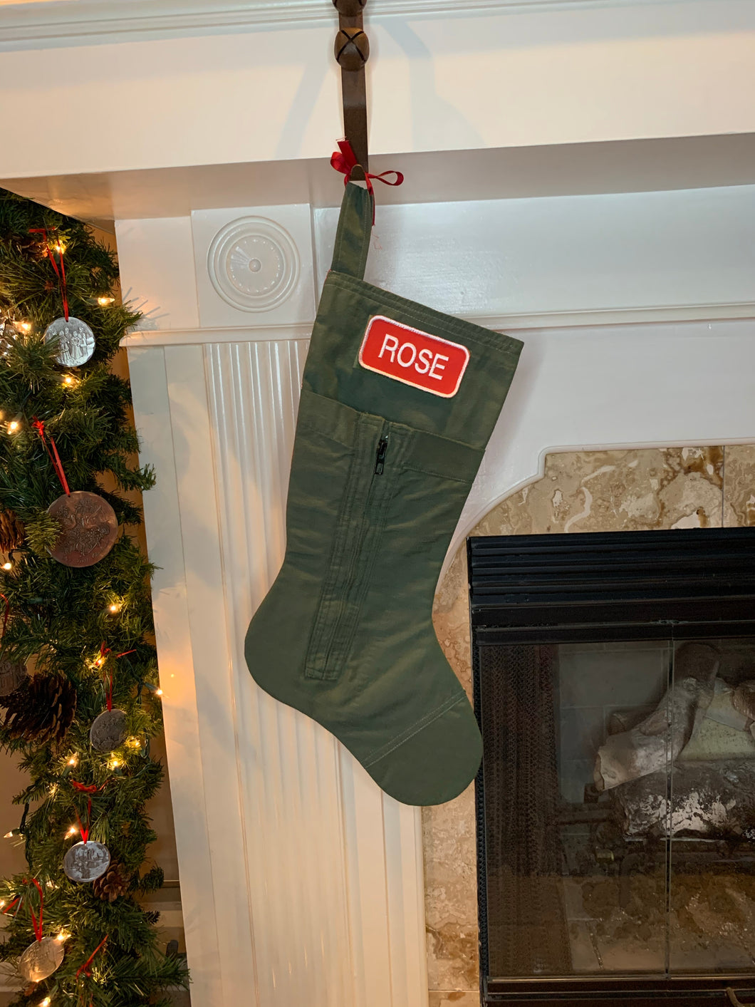 Green Bats: Christmas Candy: ankle zipper pocket